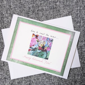 Carta di pensionamento, personalizzata, personalizzata, unica, floreale, acquerello, regalo, 5*7, spedizione gratuita