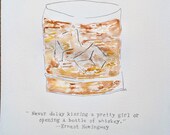 Bourbon Art print, Derby Inspired, custom wall art, Horse racing art, whiskey, man cave art, man gift