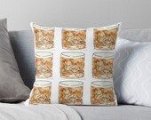 Custom pillow cover, watercolor, horse race, bourbon, southern, cocktail