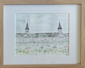 Derby Inspired, custom wall art, Horse racing art, original watercolor