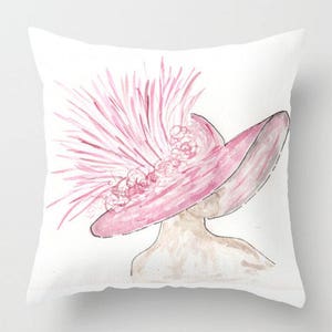 Derby Hat Pillow, Pink, Kentucky, Pink, southern, horserace, Derby