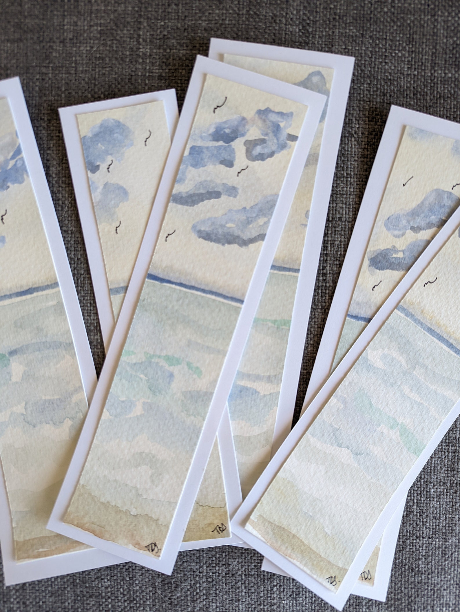 Beach Scene Watercolor Bookmark, Original, Hand Painted, Custom, Gift ...