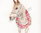 Derby Inspired, custom wall art, Horse racing art, original watercolor