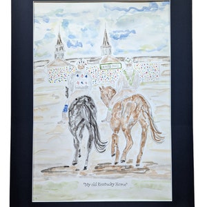 Derby ispirato, arte della parete personalizzata, arte delle corse di cavalli, acquerello originale