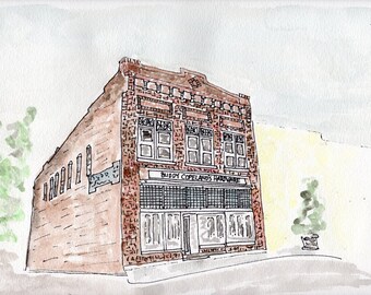 Custom Watercolor of your business, Original Watercolor