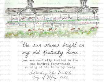 30 Derby Invites, 5x7,  Kentucky Derby Party Invitations, Derby Party, horse, races, 2024, May