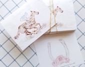 Notecard set, Derby inspired, Horse racing art, original watercolor, jockey, south, races