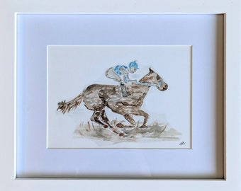 Derby Inspired, custom wall art, Listing for framed 5x7 reprint of horse