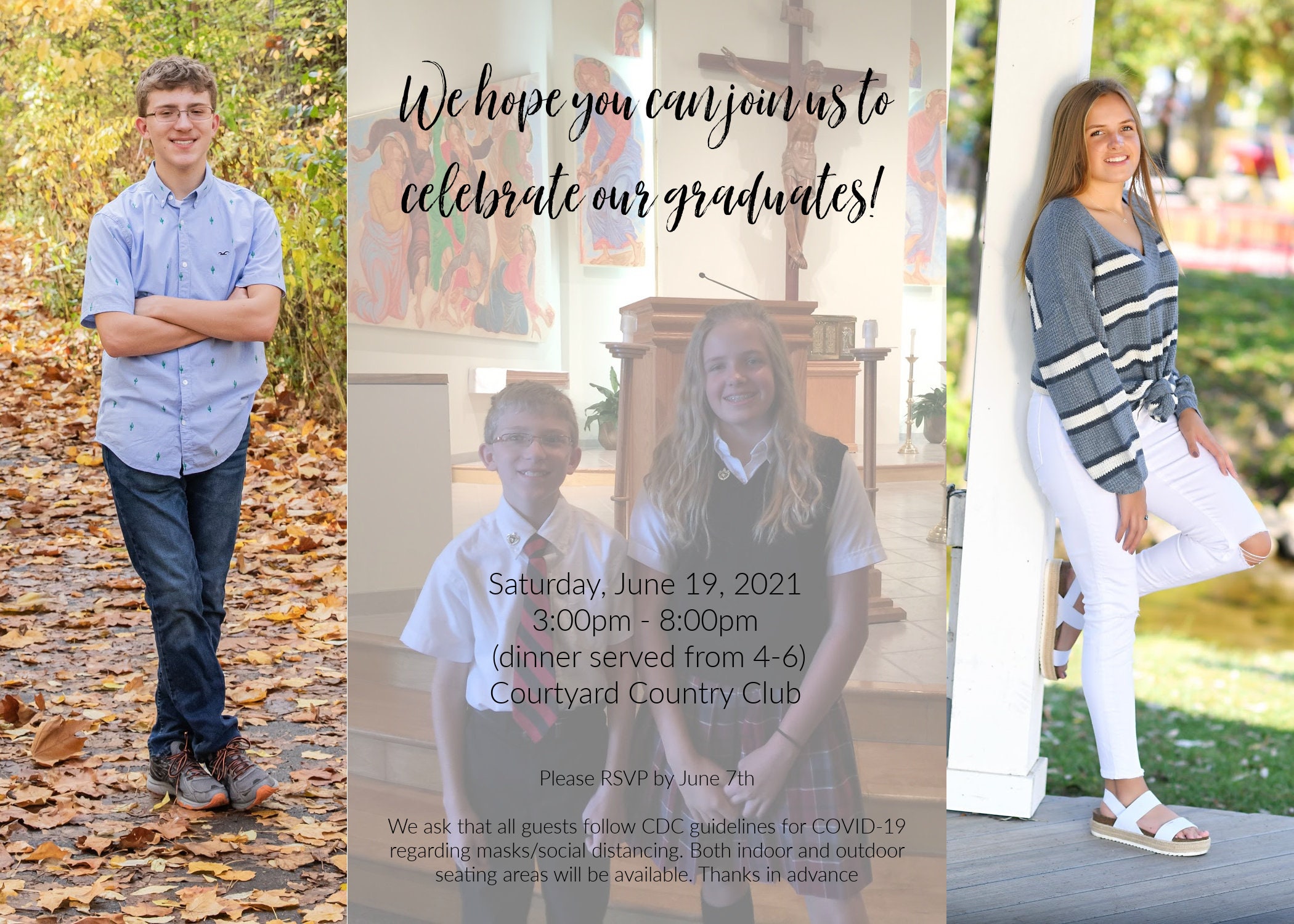 TWINS 5x7 Graduation Announcement Invitation Double Sided Etsy