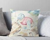 Horse Race, Pillow, Custom, Watercolor, Southern, Derby, Louisville, jockey