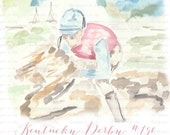 Art Print, 2024, Racing, Jockey, Watercolor, Original art, wall art, southern, derby, horse