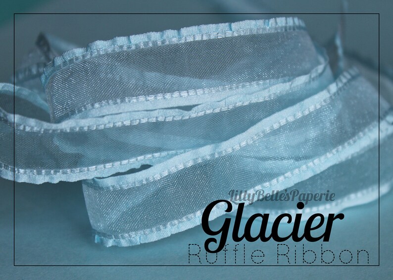 Light Blue Ruffled Ribbon 5/8
