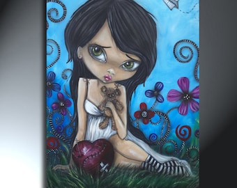 Wall Art Big Eye Girl Leave The Pieces Original Artwork