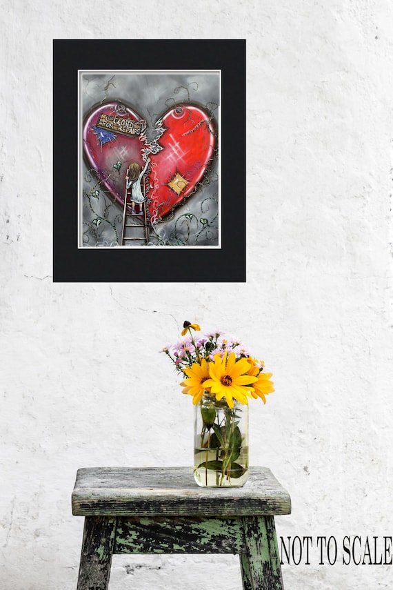 Closed for Repairs Heart Art Print, Little Girl Sewing - Etsy