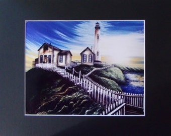 Lighthouse Pacific Coast Highway In California Reproduction Print