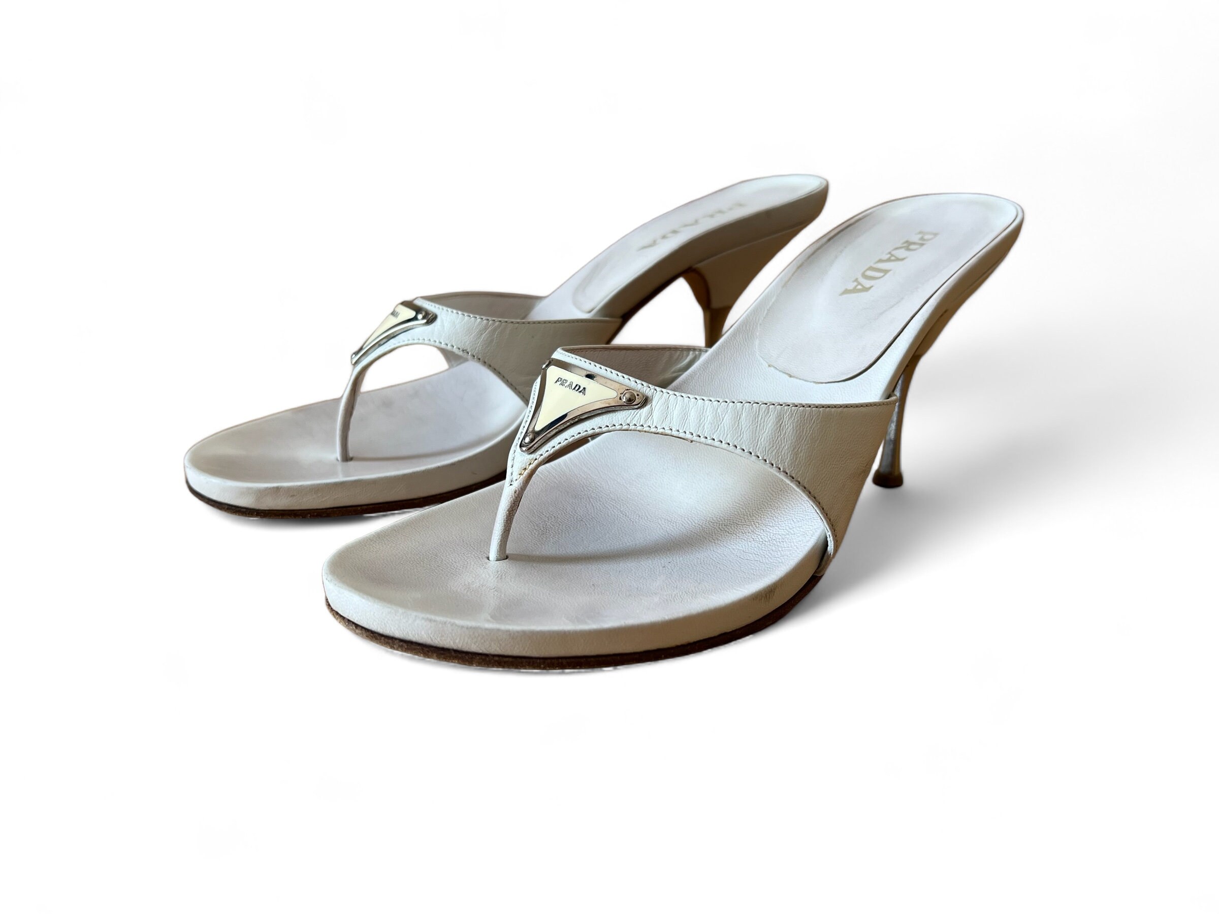 Prada White Flip-flops - Etsy
