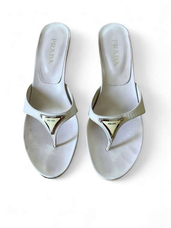 Prada White Flip-flops - Etsy