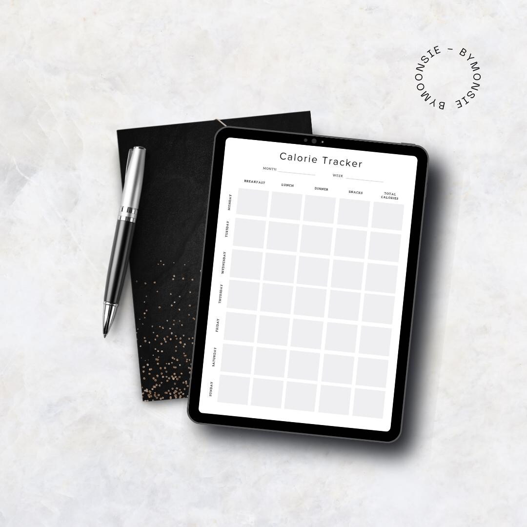 Weekly Calorie Tracker Printable: Minimalist Food Log (PDF) - Etsy