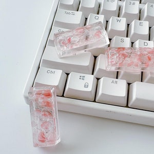 Pink Bubble Resin Keycap, 2.25U Transparent keycap, MX Cherry Switches Mechanical Keyboard, Artisan Keycap, Handmade Gift, Gift for her