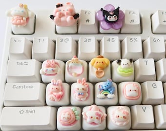 Keycap Sanrio-personage, MX Cherry Switches, pompompurin, cadeau voor haar, Kuromi, Cinnamoroll, Hello Kitty, Pochacco, Cathy, Sanrio Friends