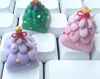 Christmas Tree Artisan Keycap: handgemaakt MX Cherry Switch-accessoire