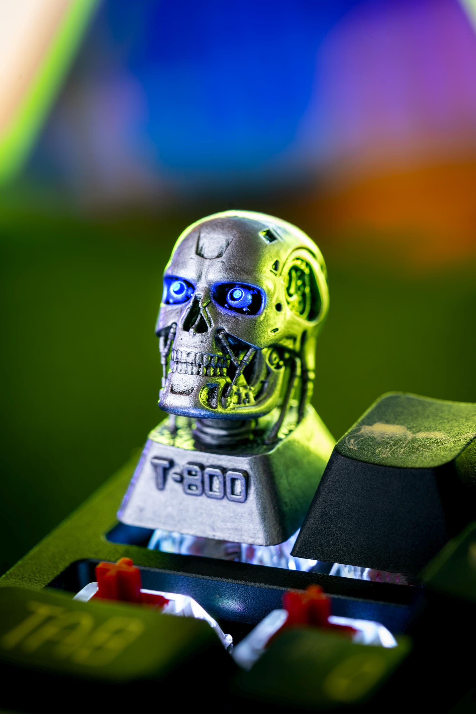 Terminator T-800 Metal Skull Keycap, Backlit Keycap for Mechanical ...