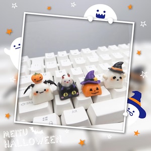 Halloween Clay Keycap Set: Pumpkin, Ghost, Vampire - Cherry MX Keyboard