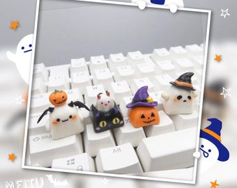 Halloween Clay Keycap Set: Pumpkin, Ghost, Vampire - Cherry MX Keyboard