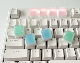 Pastelkleurige macaron-toetsen: doorschijnende Artisan Cherry MX-schakelaar, handgemaakt