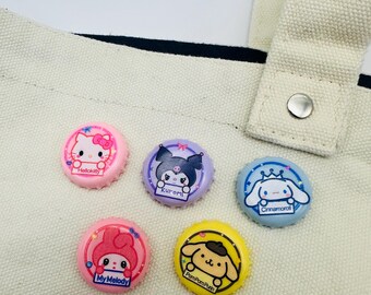 Pines de personajes kawaii, pines lindos para mochilas, set de pines de dibujos animados, Pompompurin, regalo para ella, Kuromi, Cinnamoroll, Hello Kitty