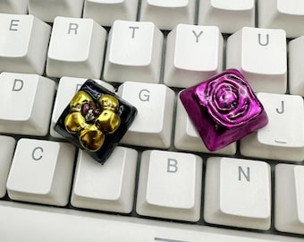Tecla Floral Artisan: Metallic Garden, accesorio MX Cherry Switch