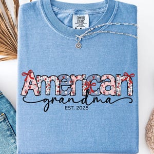 Custom USA Shirt for Women American Shirt USA Comfort Color Shirt for 4th of July Grandma Shirt Patriotic Shirt Personalized Grandma Shirt