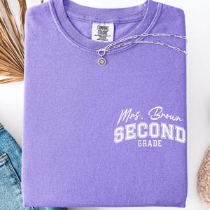 Custom Second Grade Teacher Shirt for Back to School Teacher Shirt 2nd Grade Teacher Shirt Elementary Team Shirts Custom Teacher Name Shirt