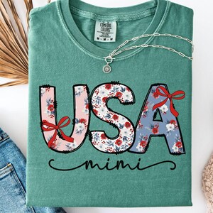 Personalized Mimi Shirt Custom USA Shirt for Women American Shirt USA Comfort Color Shirt for 4th of July Mimi Shirt Patriotic Shirt TShirt