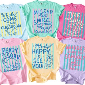 First Day of School Teacher Shirt, Funny Animal Teacher Shirt for Back to School Teacher Shirt Tee, Preschool, Kindergarten Teacher Shirt
