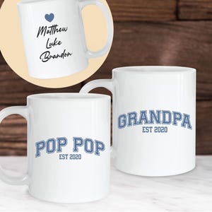 Custom Coffee Mug Grandpa Gifts for Fathers Day Personalized Grandpa Gift with Grandkids Names Gift from Grandkids Grandpa, Pop Pop Mug