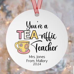 Personalized Teacher Christmas Ornament Christmas Gift for Teacher Ornament, Thank You Teacher Gift, Christmas Gift, Teacher Xmas Ornament