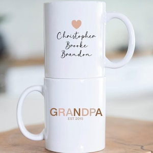 Custom Coffee Mug Grandpa Gifts for Fathers Day Personalized Grandpa Gift with Grandkids Names Gift from Grandkids Grandpa, Grandfather Mug