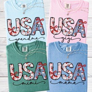 Comfort Colors USA Shirt Personalized Fourth of July Shirt Mama Shirt 4th of July Shirt, Patriotic Women Shirt, Summer Shirt Women USA Shirt