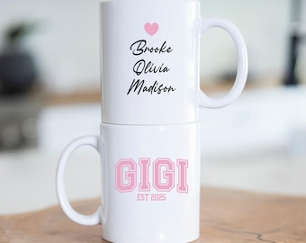 Gigi Mug Personalized Gigi Gift, Birthday Present for Gigi, Grandkids Names, Gigi Coffee Mug, Custom Mug, Grandparent Gift, New Gigi Gift