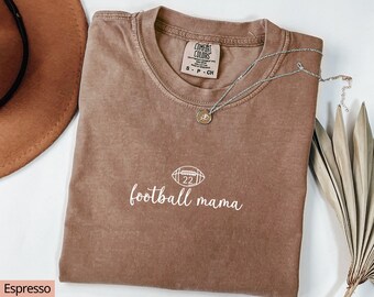 Custom Football Mom Shirt with Number Personalized Football Mama Shirt Jersey Number Football Shirt for Women Football Team Minimalist Shirt