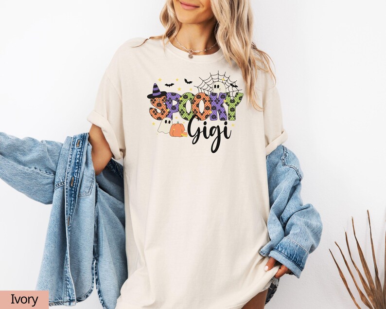 Spooky Gigi Halloween Shirt, Grandma Halloween Tee, Gigi Comfort Colors Shirt, Fall Grandma Tee, Halloween Comfort Colors Shirt TShirt