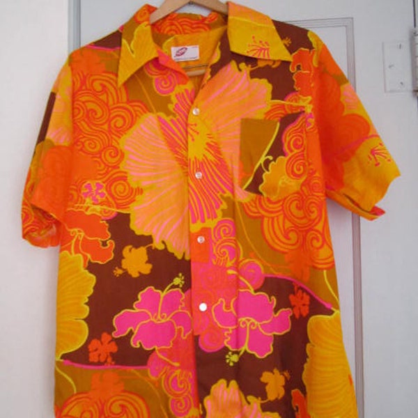 SALE....Hawaiian Shirt-1960s, Pomare,RESERVED for Jennifer and Robert