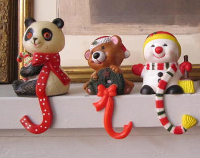 Vintage Christmas Stocking Holdersset of Plastic Stocking Holders