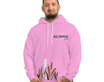 Sudadera con capucha con ilustración de campo de trigo / Diseño de grano botánico rosa