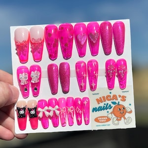 Rêve rose à presser sur les ongles
