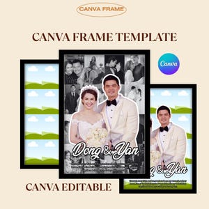 Photo Frame Template, Editable Canva, Drag And Drop (Digital Download).