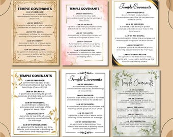 LDS Temple Covenants Print, Religious Scripture Art, Mormon Promises, Russell M Nelson