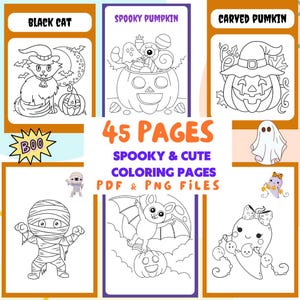Libro da colorare di Halloween, Attività da colorare di Halloween / Colorare Halloween / Libro da colorare carino di Halloween / Libro da colorare di Halloween