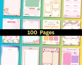 Blocs de notas, blocs de notas digitales, insertos para agendas, páginas de diario imprimibles, notas creativas, organización de oficina, papelería imprimible